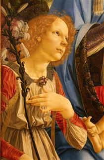 Virgin and Child with Two Angels (detail) - Verrocchio
