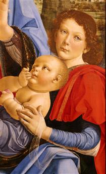 Virgin and Child with Two Angels (detail) - Andrea del Verrocchio