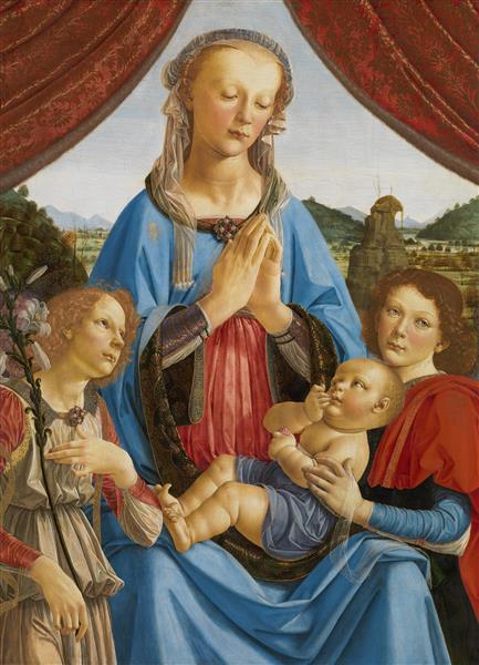 Virgin and Child with Two Angels, c.1476 - c.1478 - Андреа дель Верроккйо