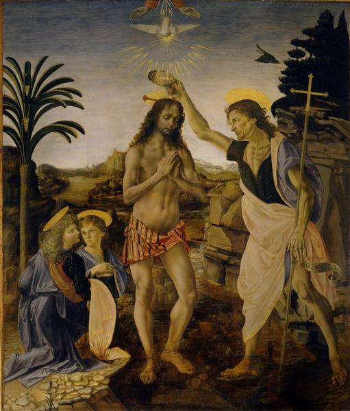 O Batismo de Cristo, c.1475 - Andrea del Verrocchio
