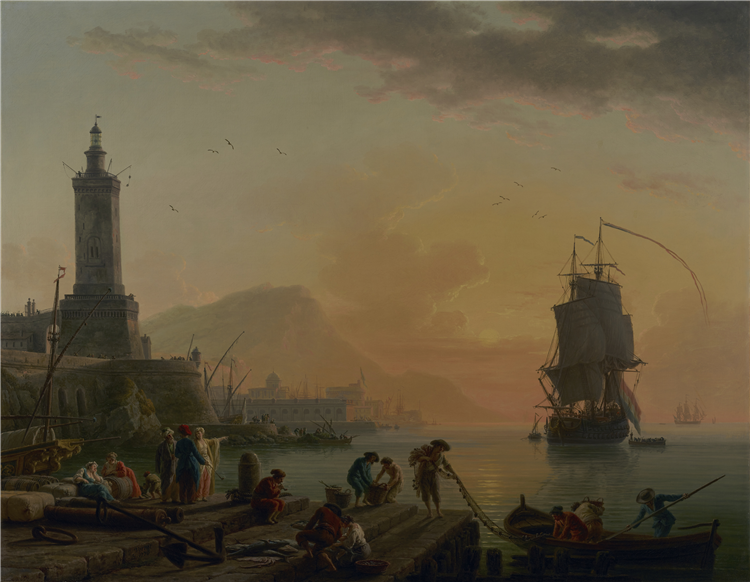 A Calm at a Mediterranean Port, 1770 - 克劳德·约瑟夫·韦尔内