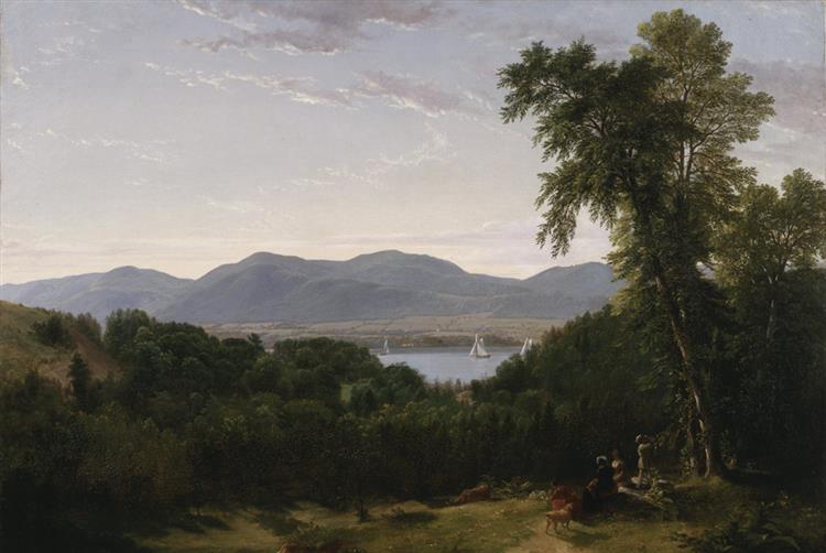 Beacon Hills on the Hudson River, Opposite Newburgh—painted on the Spot - Asher Brown Durand