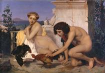 Young Greeks Attending a Cock Fight - Jean-Leon Gerome