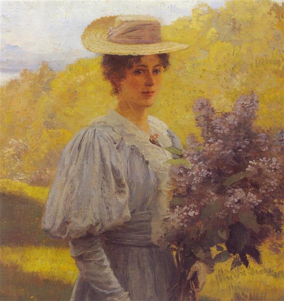 Ung Dame Med Syriner (detail), 1897 - Hans Gude