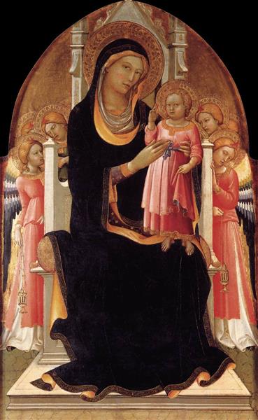 Virgin and Child with Six Angels, 1420 - Лоренцо Монако