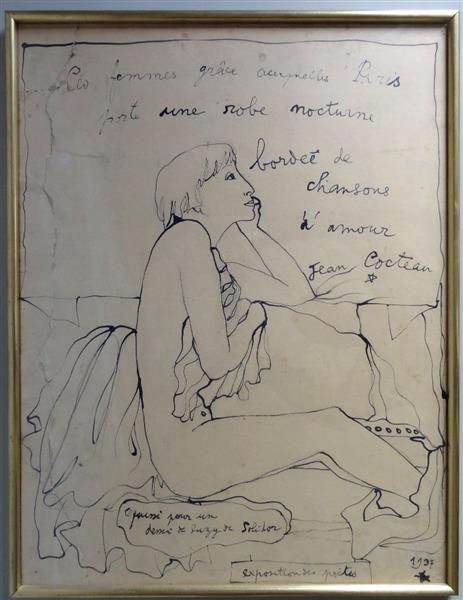 Esquisse Pour Un Dessin De Suzy Solidor, 1937 - Jean Cocteau
