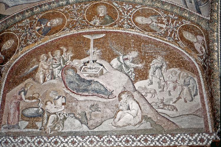 Nativity Mosaic, c.1320 - 拜占庭馬賽克藝術