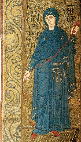 The Annunciation. Virgin Mary, c.1030 - Byzantine Mosaics