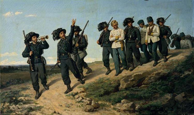 Bersaglieri leading Austrian prisoners, 1861 - Сільвестро Лега