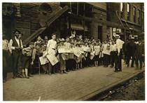 Newsboys with Base Ball Extra, Cincinnati, Ohio, 1908 - Lewis Wickes Hine