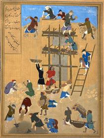 Construction of the fort of Kharnaq - Behzad