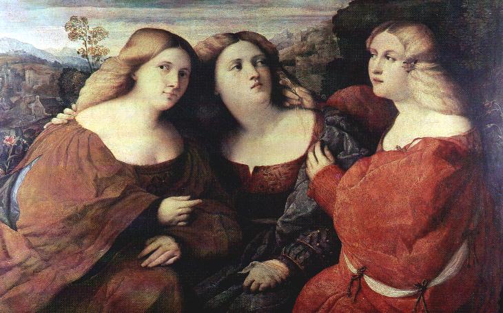 The Three Sisters, c.1520 - Jacopo Palma, o Velho