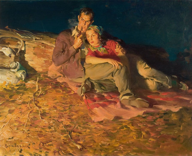 Evening by the Fire, 1930 - Хэддон Сандблом