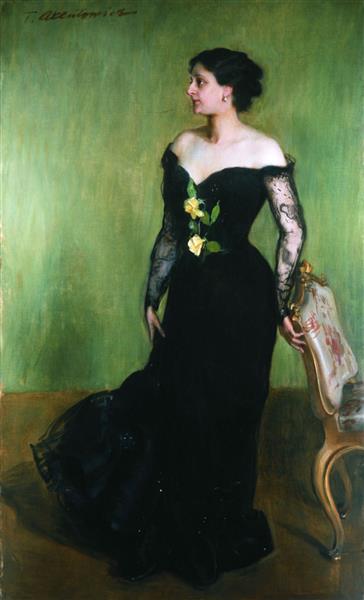 Portret Janiny Poznańskiej, c.1910 - Теодор Аксентович