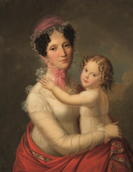 Eleonora Mayer, Freifrau Zu Gravenegg Mit Tochter Isabella - Франсуа Жерар