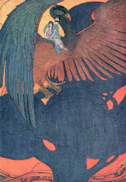 Illustration of Soaring Lark of Grimm's Fairy Tales, 1920 - Elenore Abbott