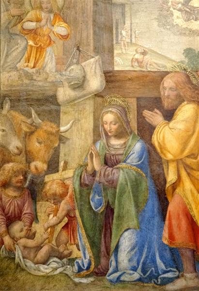 Nativity and Annunciation to the Shepherds - Бернардіно Луїні