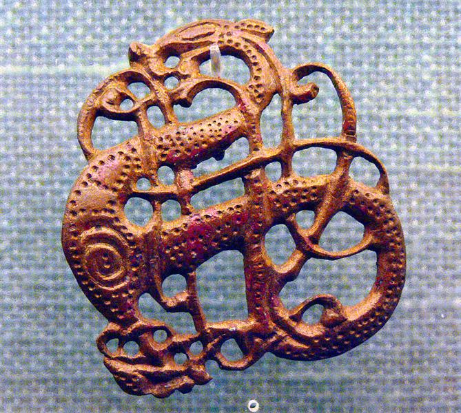 Brooch in the Urnes  Style  c 1100 Viking art  WikiArt org