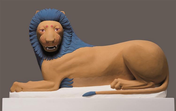 A Color Reconstruction of a Lion, Loutraki, c.550 公元前 - 古希臘繪畫與雕塑