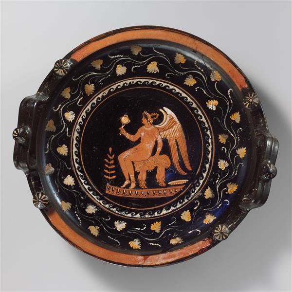 Terracotta Lekanis (dish), c.325 BC - Ancient Greek Pottery