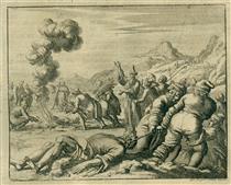 Burning of Barnabas at Salamanca, Cyprus, AD 64 - Jan Luyken