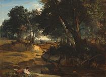 Vista da Floresta de Fontainebleau - Jean-Baptiste Camille Corot