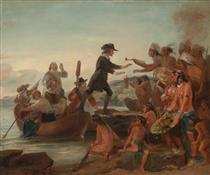 The Landing of Roger Williams in 1636 - Alonzo Chappel