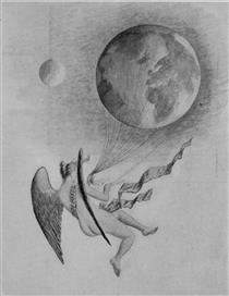 Drawing Submitted to the Fourth Estate's Art Competition. A Winged Figure Representing the Press Holds the Earth in a Series of Strings - Cassius Marcellus Coolidge