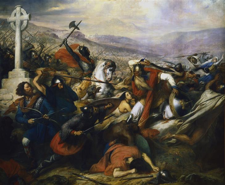 The Battle of Poitiers, 25th October 732, won by Charles Martel - Charles de Steuben