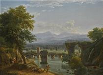 The Augustus Bridge over the River Nera, near the City of Narni, Italy - Jean-Joseph-Xavier Bidauld