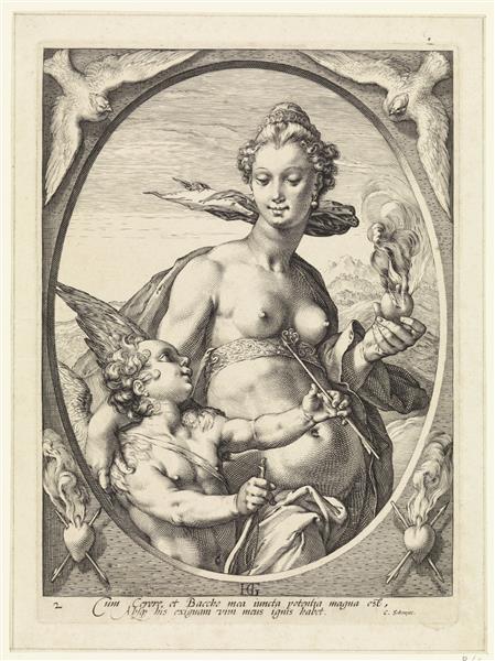Venus and Amor, c.1580 - c.1595 - Hendrick Goltzius
