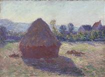 A Haystack in the Evening Sun - Claude Monet
