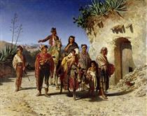 A Gypsy Family on the Road - Jean-Baptiste Achille Zo