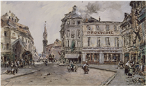 View of a square in Avignon, with a hardware store - Johan Barthold Jongkind