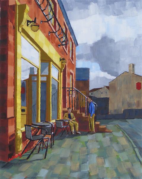 35. The Cafe Terrace at Wheelton   After on the Place Du Forum, Alres, at Night 2017 by Anthony D. Padgett (after Van Gogh Arles 1888), 2017 - Anthony Padgett