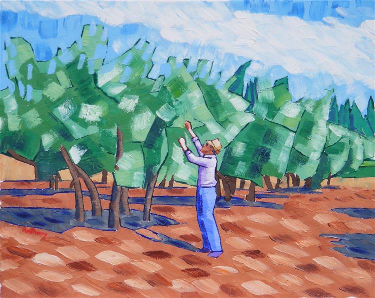 50. Olive Picking 2017 by Anthony D. Padgett (after Van Gogh Saint Remy 1889), 2017 - Anthony Padgett