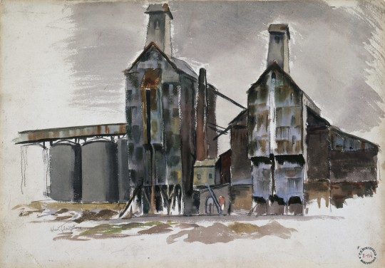 Grain Elevators (Evans), c.1931 - c.1933 - Charles E. Burchfield