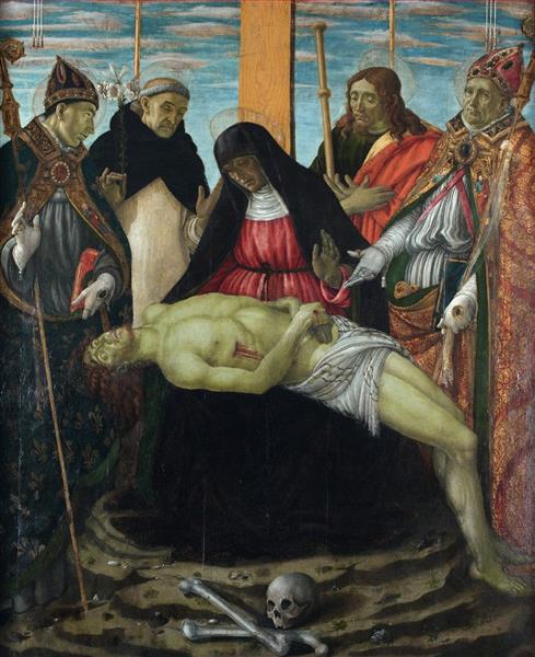 Pietà Con San Ludovico Di Tolosa, San Domenico, San Giacomo Maggiore E San Nicola Di Bari - Francesco Botticini