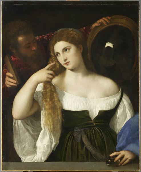 Woman with a Mirror, 1515 - Ticiano Vecellio