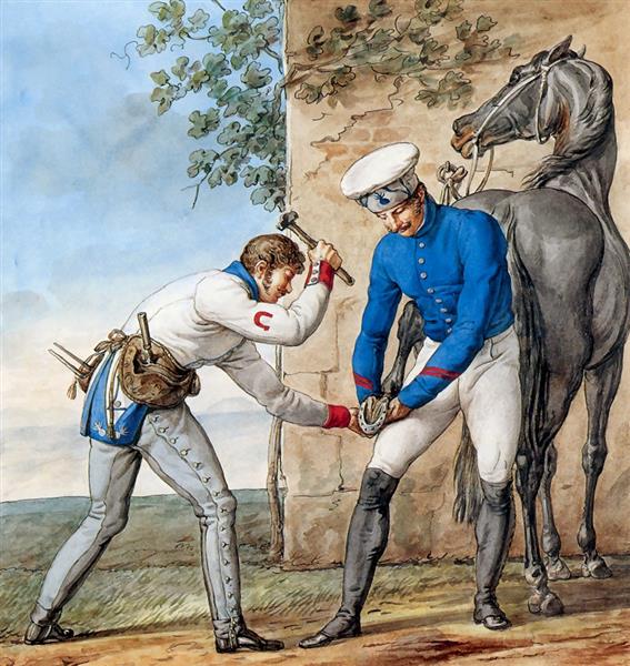 1st Regiment of Carabiniers - Fourrier Corporal. Part of a Series Chronicling the Uniforms of Napoleon's Grande Armée., 1812 - Carle Vernet