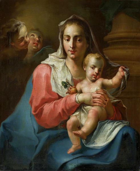 Madone Et Enfant Avec Deux Anges - Giambattista Pittoni