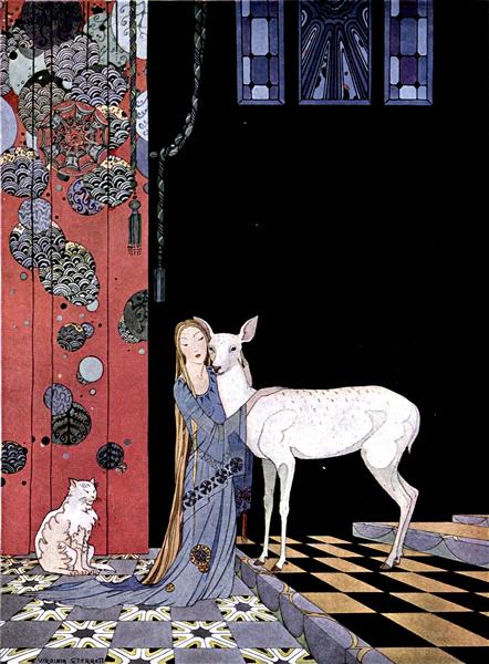 Old French Fairy Tales. She Threw Her Arms Around the Neck of Bonne-biche - Virginia Frances Sterrett