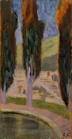 Cypress (villa Falconieri, Frascati) - 藤島武二