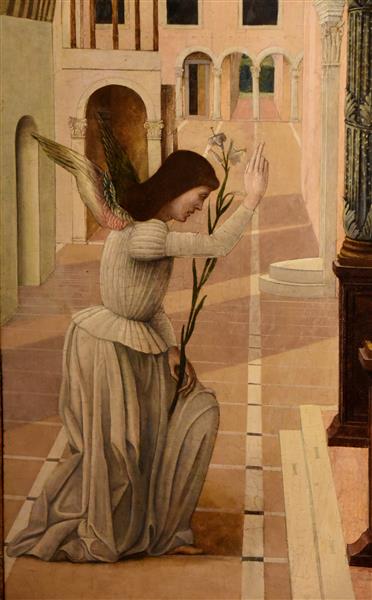 Annunciation (detail), c.1465 - 真蒂萊·貝利尼