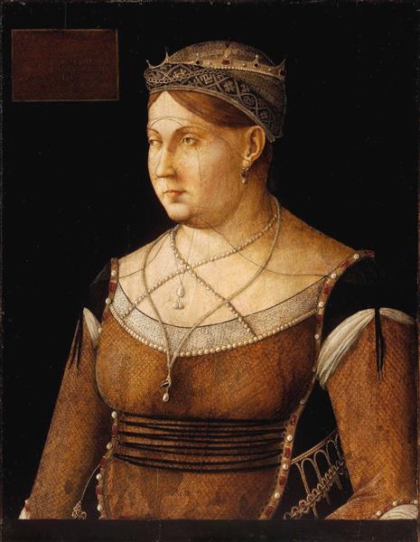 Portrait of Catherine Cornaro Queen of Cyprus, c.1500 - Джентиле Беллини