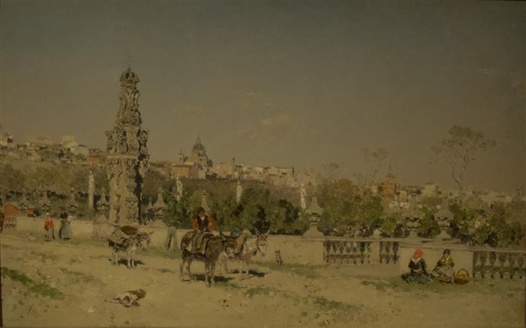 View of the bridge of Toledo, 1880 - Martín Rico