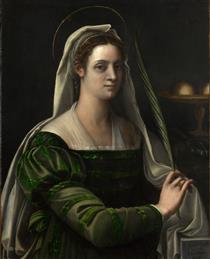 Portrait of a Lady with the Attributes of Saint Agatha - Sebastiano del Piombo