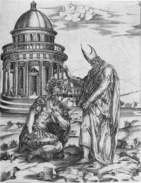 Alexander the Great Kneeling Before the High Priest of Ammon - Francesco de' Rossi (Francesco Salviati), "Cecchino"