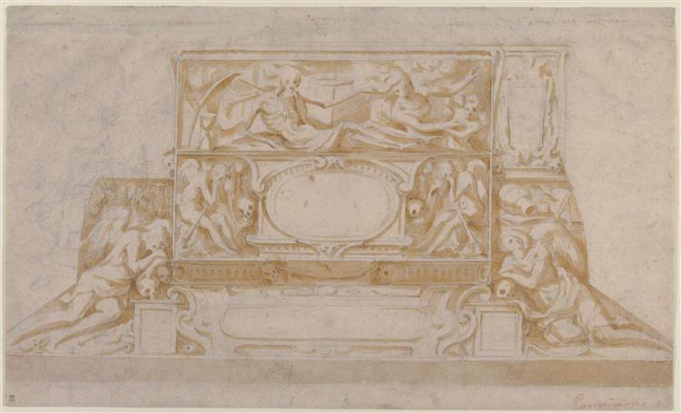 Design for a Funerary Monument - Francesco de' Rossi (Francesco Salviati), "Cecchino"