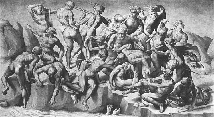 Battle of Cascina (Copy by Michelangelo's pupil Aristotele da Sangallo), 1504 - 1506 - Michelangelo